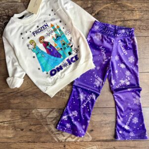 Kız Çocuk Baskılı Kadife Alt Üst Takım