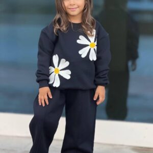 Kız Çocuk Papatya Detay Şardonlu Takım