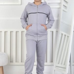 Erkek Çocuk Detay Fermuarlı Kapşonlu Takım