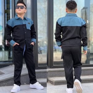 Erkek Çocuk Kot Parçalı Eşofman Takım