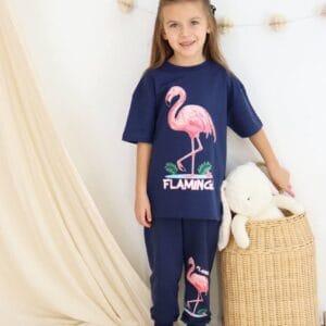 Flamingo Baskılı Lacivert Mevsimlik Eşofman Takımı